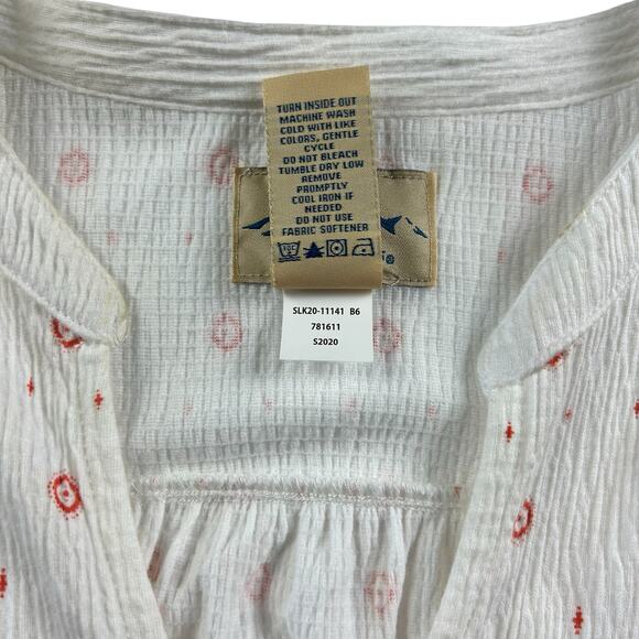 Blue Mountain Tunic Women Size 2X White Pink Gauzy Crinkled Geometric Casual Top - Picture 9 of 11